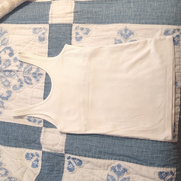 GAP Shelf Bra Classic Ribbed White Tank Top Built In Bra Cami Pleaser Small - Picture 3 of 4